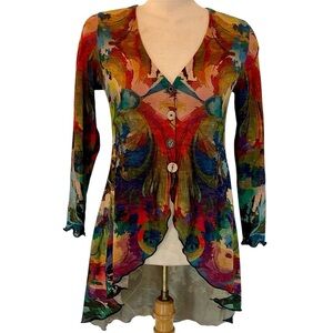 Beautiful Amma button front cardigan with shark bite hem size small